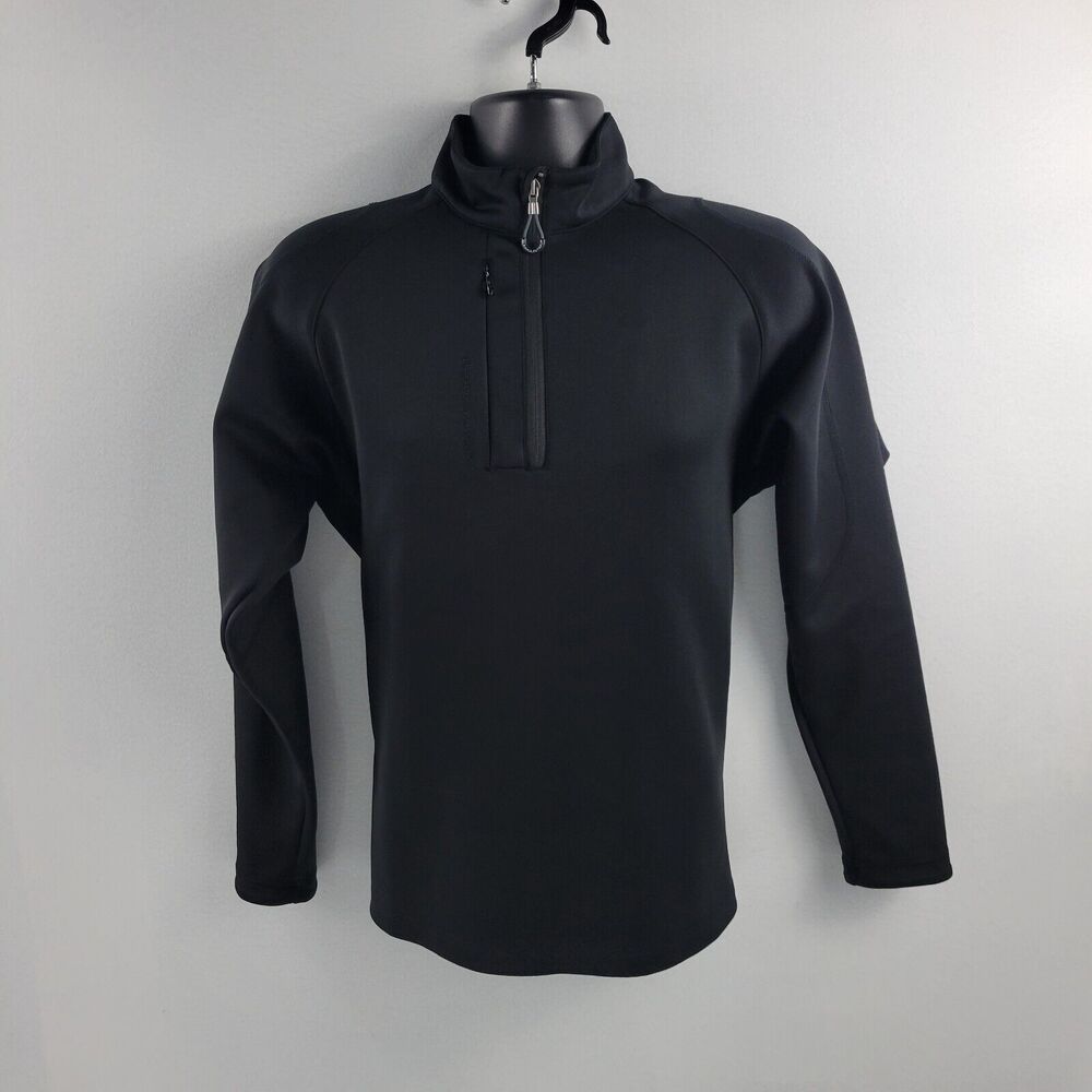 Sun Mountain 1/4 zip sweater mens black S‎ Small 3311 pullover thermal wear